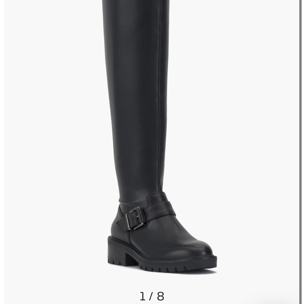 Black Vegan Leather Knee-High Boots - Vince Camuto